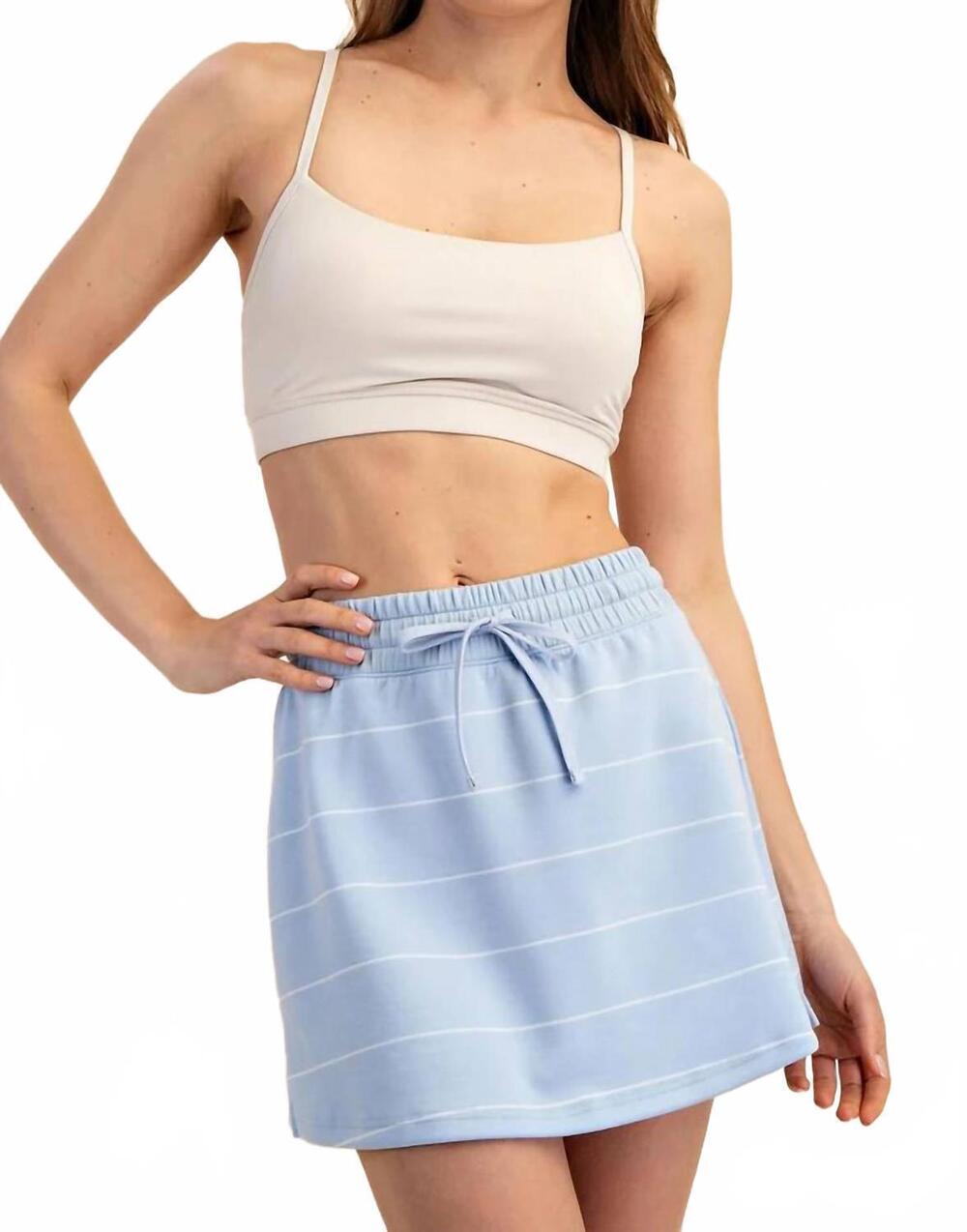 NEW RAE MODE modal stripe skort in frost/ cream